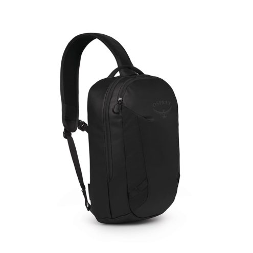 en svart stilren Osprey Transporter Sling skulderveske (unisex)