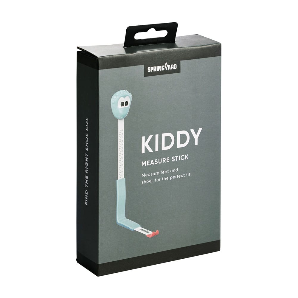 forpakning med Springyard Kiddy målestokk for barnesko