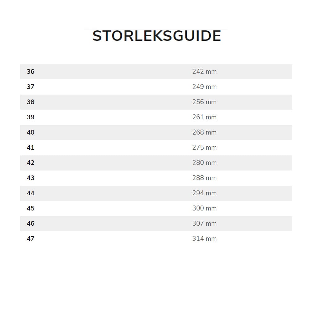 størrelsesguide.